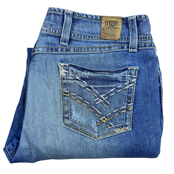 BKE Wendi Capri Jeans Womens Size 33 Stretch Blue Denim Capri Pant - Picture 10 of 12